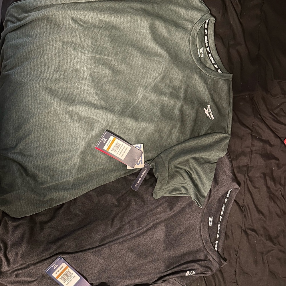 Reebok Green and Gray T-Shirts